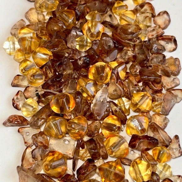 Vintage Amber Acrylic Lucite Nugget Beads DIY Jewelry Making Supplies Craft Lot - Picture 9 of 12